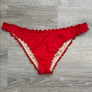 Women’s Red Ruffled Bikini Bottoms